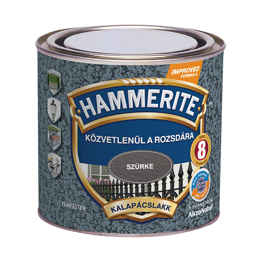 Hammerite közvetlenül rozsdára festék szürke kalapácslakk  0,25 l