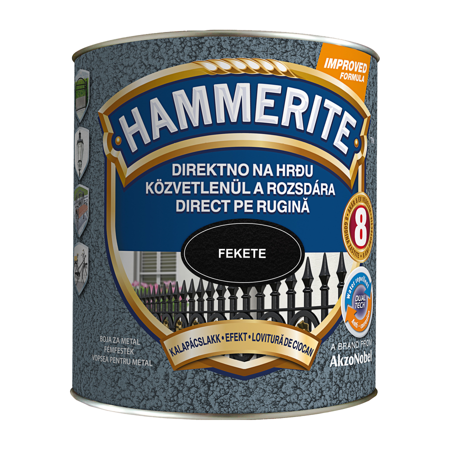 Hammerite közvetlenül rozsdára festék fekete kalapácslakk  2,5 l