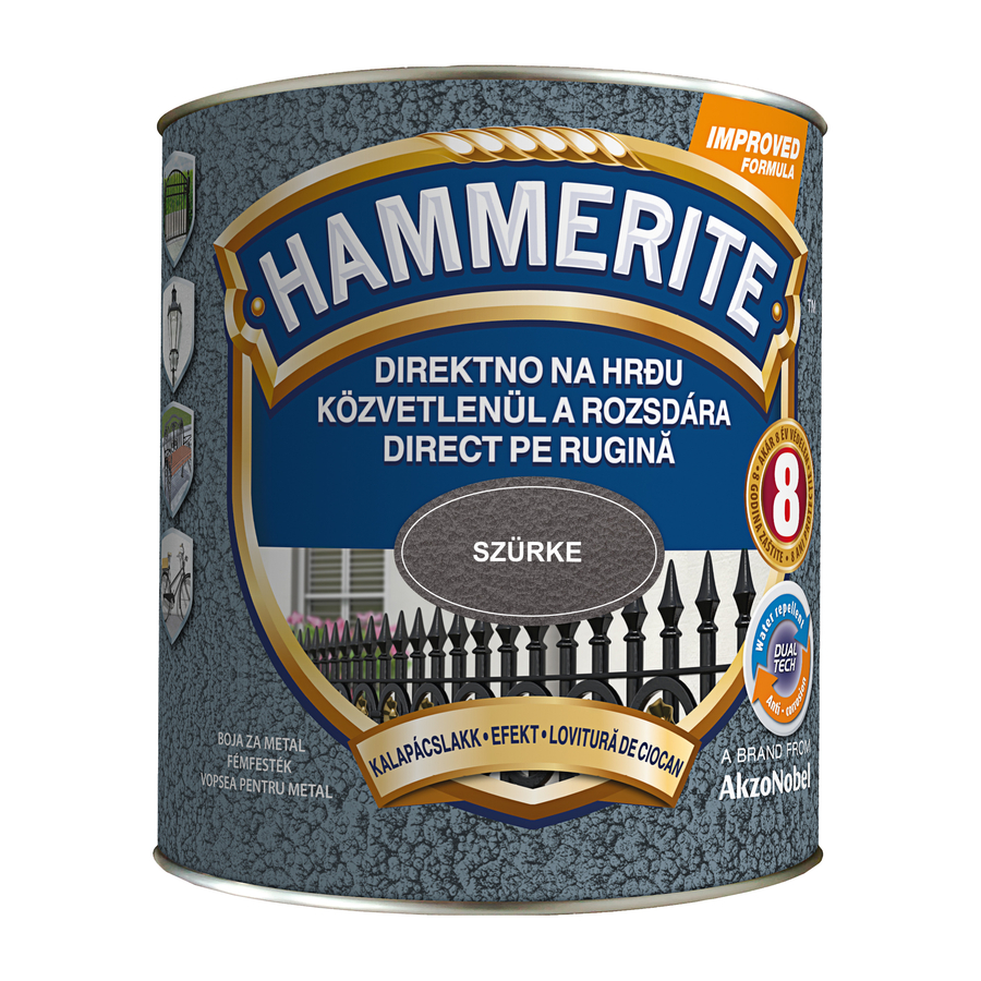 Hammerite közvetlenül rozsdára festék szürke kalapácslakk  2,5 l