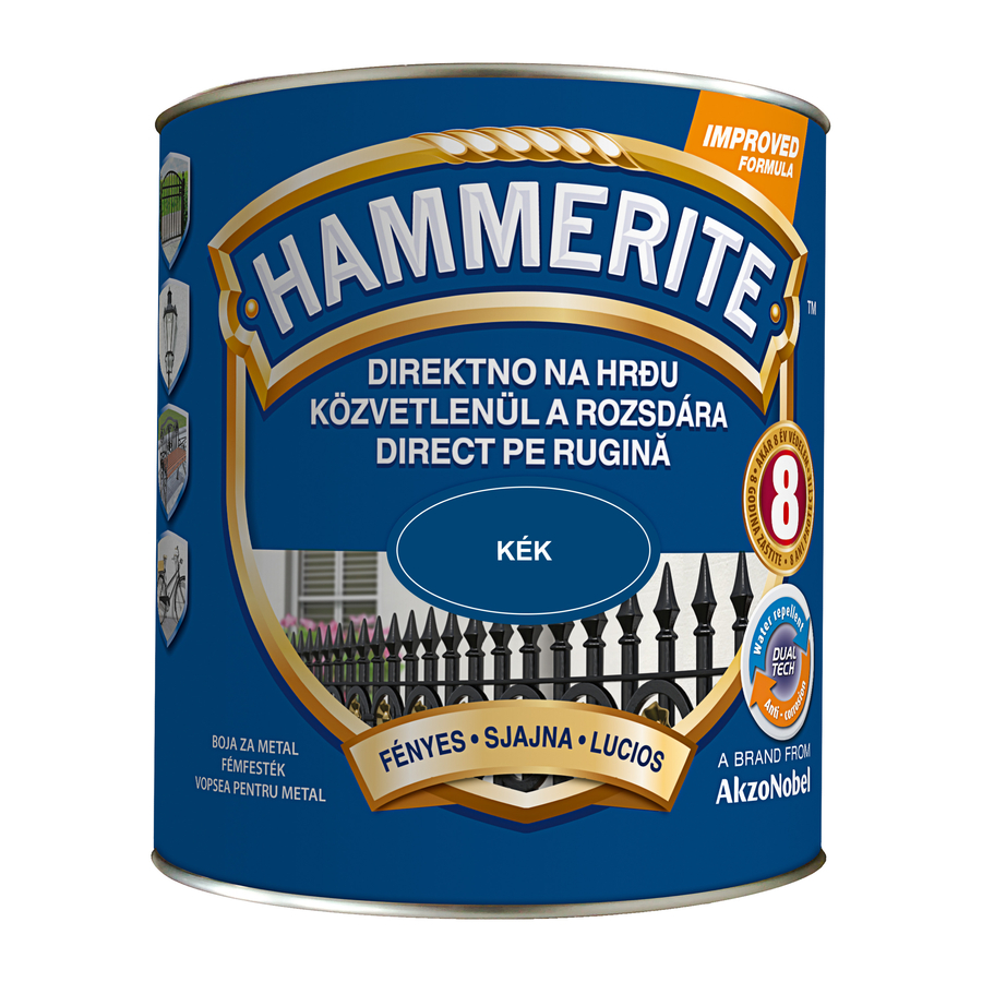 Hammerite közvetlenül rozsdára festék kék fényes  2,5 l