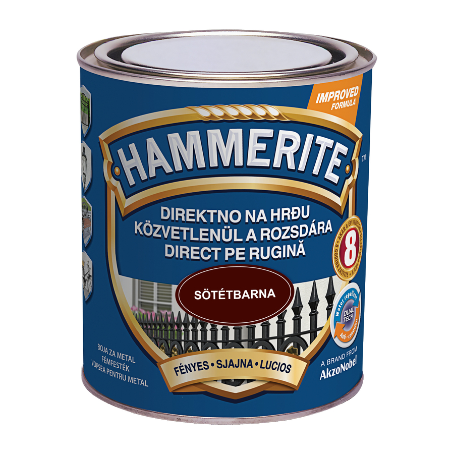 Hammerite közvetlenül rozsdára festék sötétbarna fényes  0,75 l