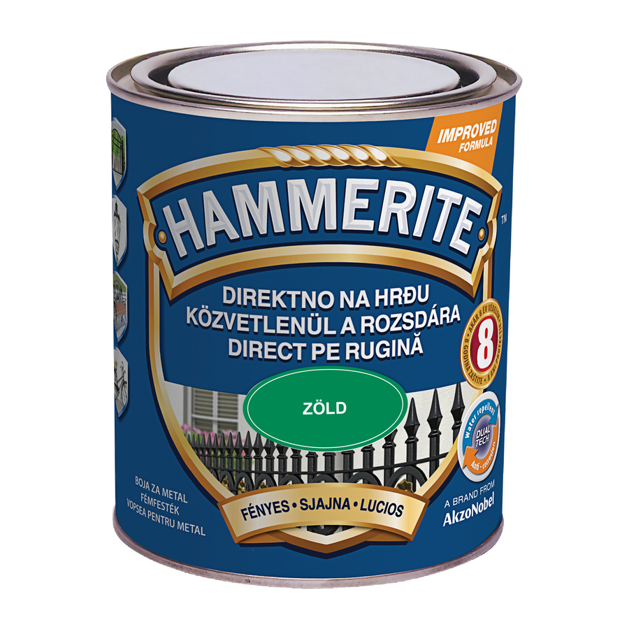 Hammerite közvetlenül rozsdára festék zöld fényes  0,75 l