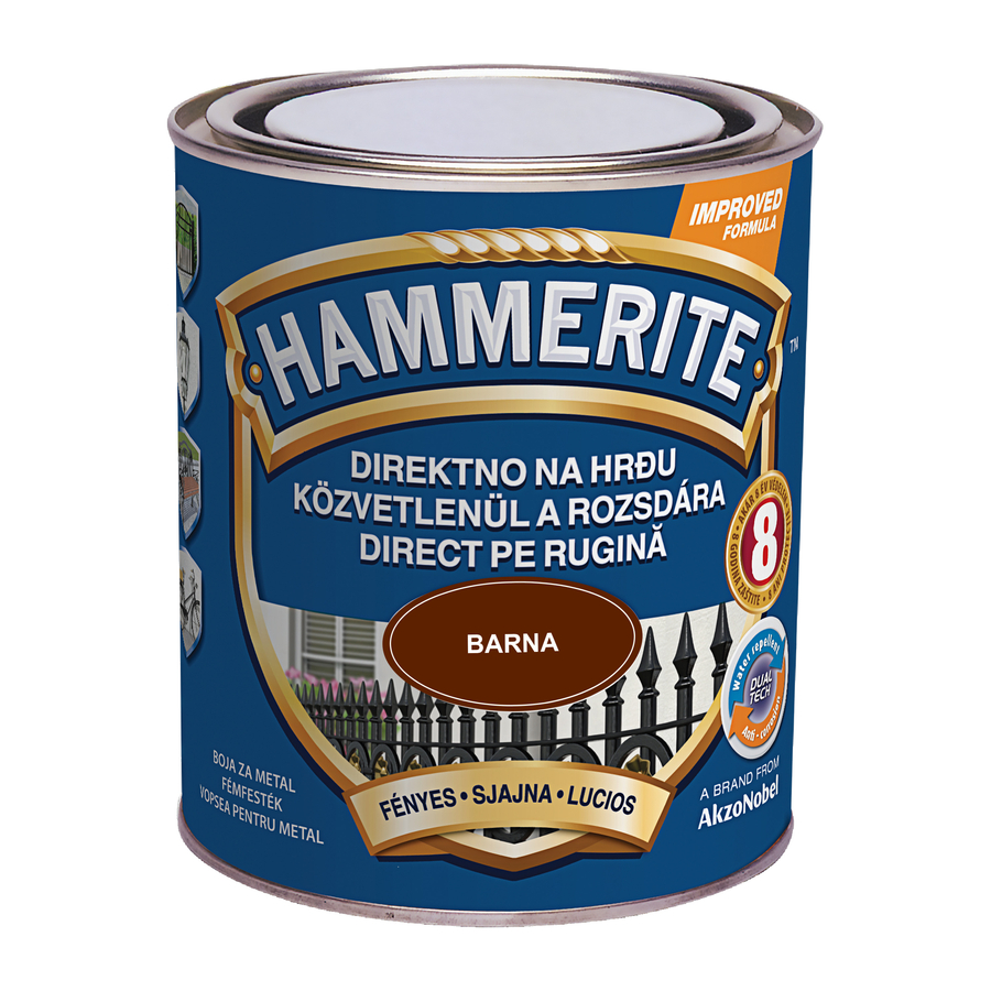 Hammerite közvetlenül rozsdára festék barna fényes  0,75 l