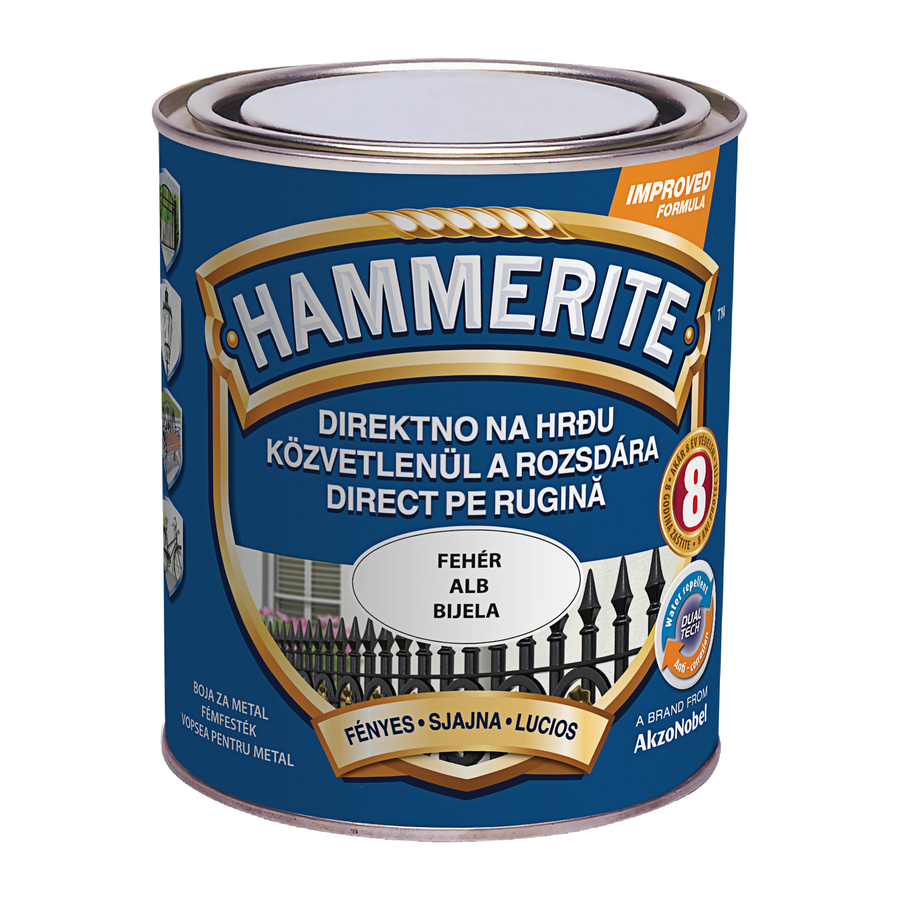 Hammerite közvetlenül rozsdára festék fehér fényes  0,75 l