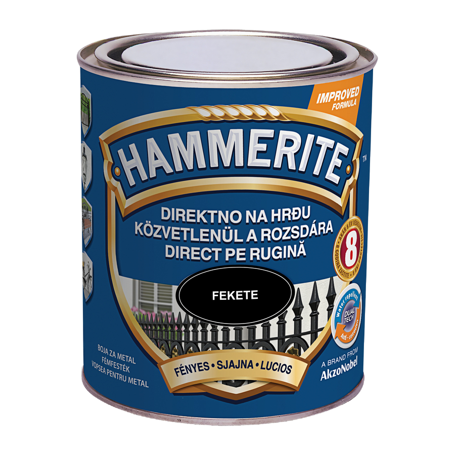 Hammerite közvetlenül rozsdára festék fekete fényes  0,75 l