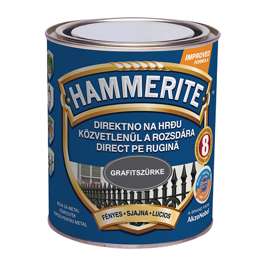 Hammerite közvetlenül rozsdára festék grafitszürke fényes  0,75 l