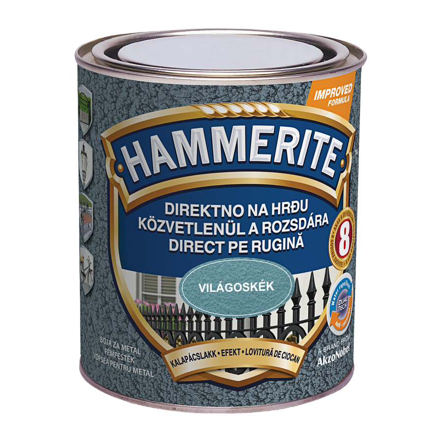 Hammerite közvetlenül rozsdára festék világoskék kalapácslakk  0,75 l