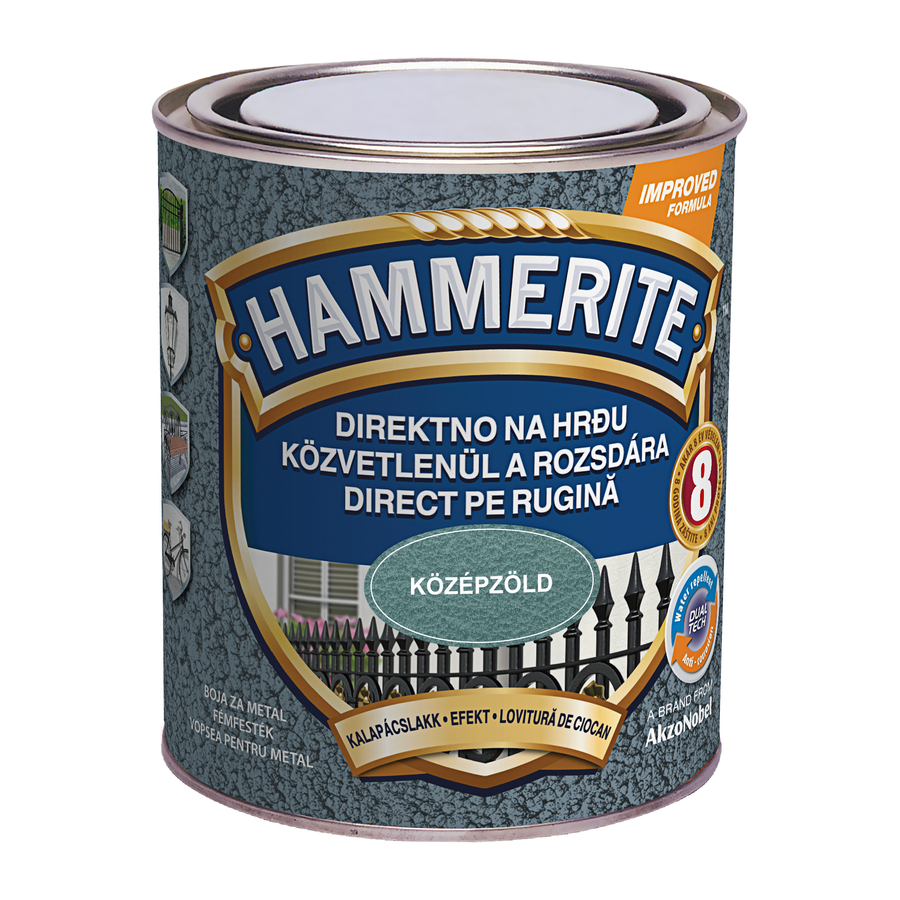 Hammerite közvetlenül rozsdára festék középzöld kalapácslakk  0,75 l