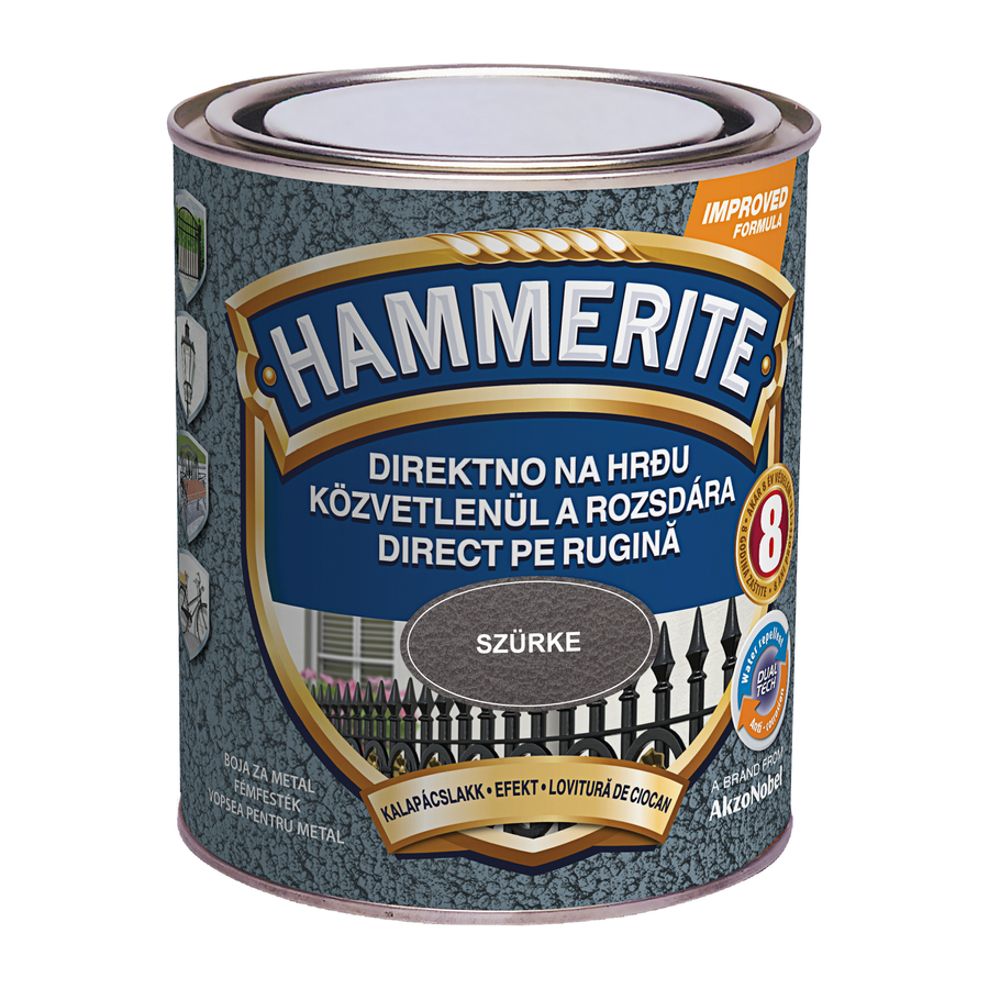 Hammerite közvetlenül rozsdára festék szürke kalapácslakk  0,75 l