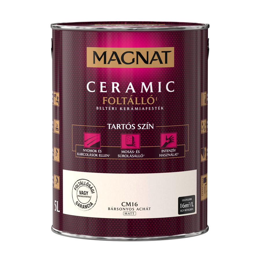 Magnat Ceramic bársonyos achát 5 l foltálló beltéri kerámiafesték matt CM16