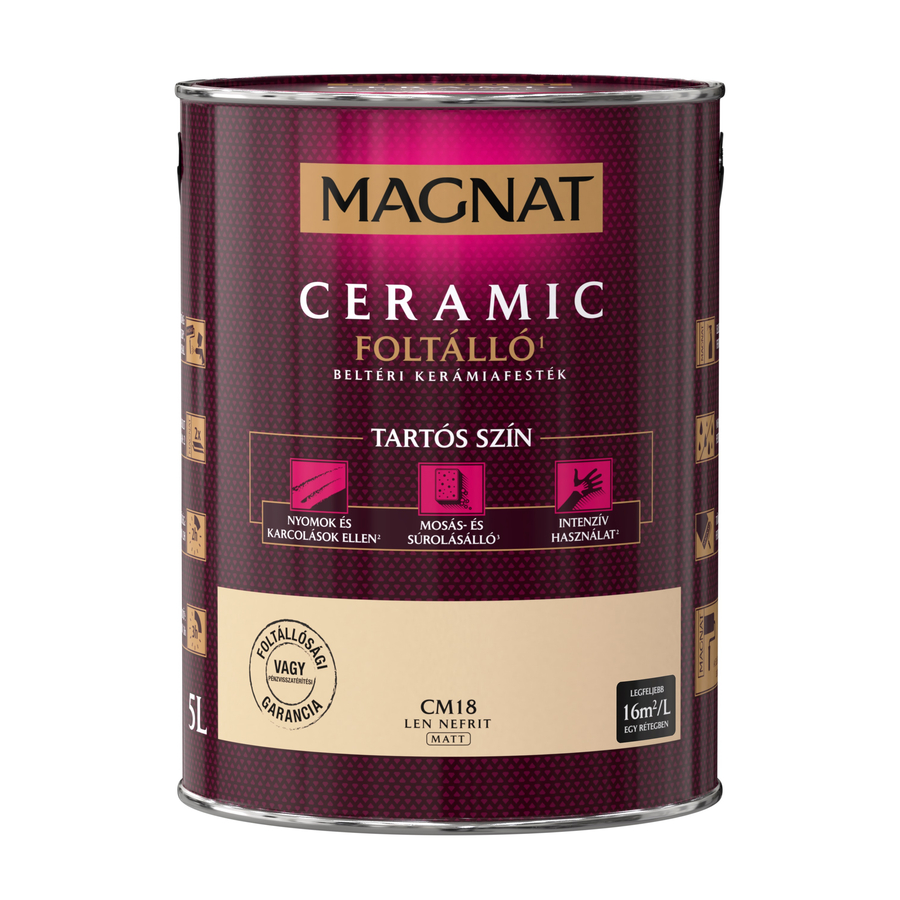 Magnat Ceramic len nefrit 5 l foltálló beltéri kerámiafesték matt CM18