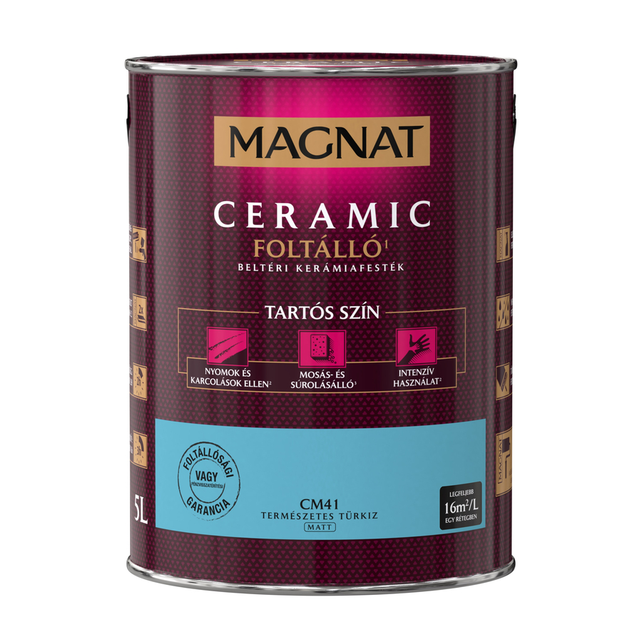 Magnat Ceramic természetes türkiz 5 l foltálló beltéri kerámiafesték matt CM41